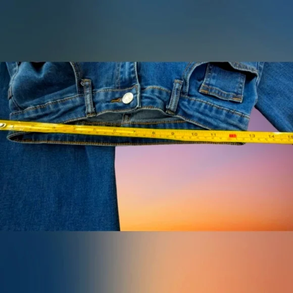 SHEIN Heart Rainbow Poxket Blue Wide Leg Jeans High Waist 26" Medium - Picture 3 of 6